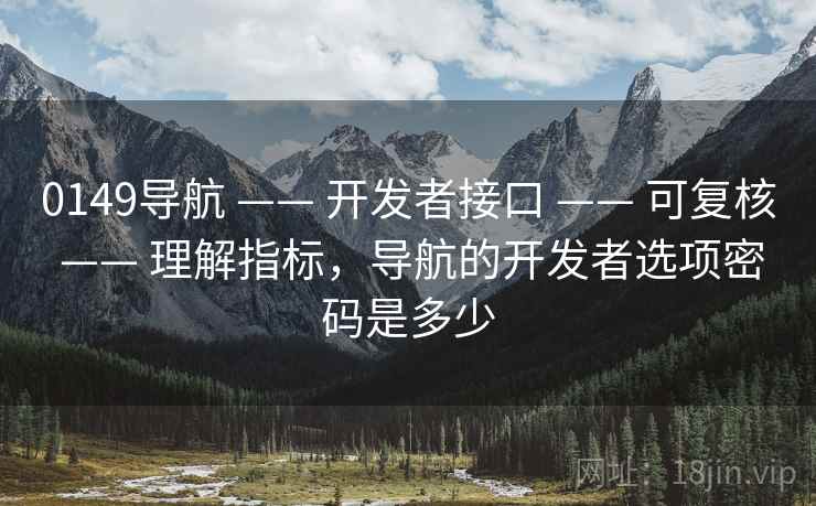 0149导航 —— 开发者接口 —— 可复核 —— 理解指标，导航的开发者选项密码是多少